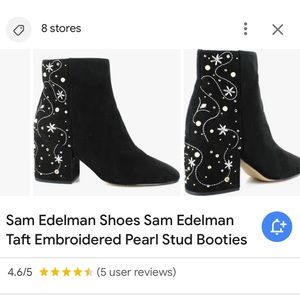 Sam Edelman Taft pearl embroidered boots size 8.5
